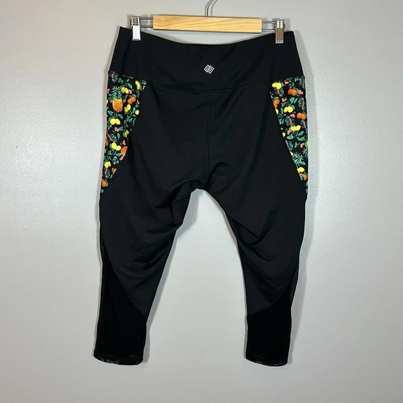 ZELOS Curvy Cropped Leggings Fruit and Mesh Details Women’s Size 1X - Picture 2 of 6